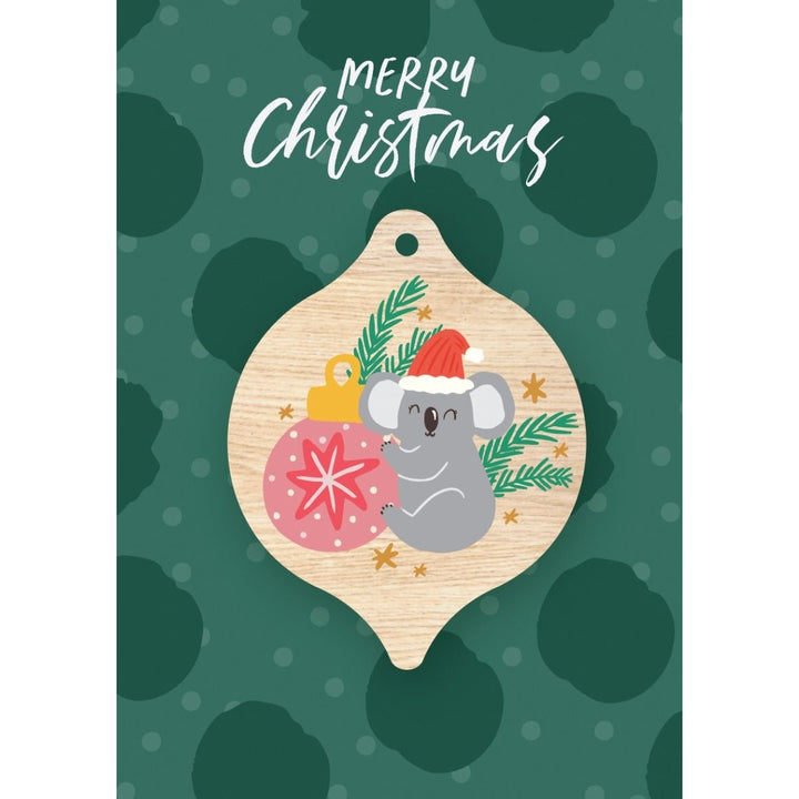 Aero Images: Wooden Decoration Greeting Card Christmas Koala