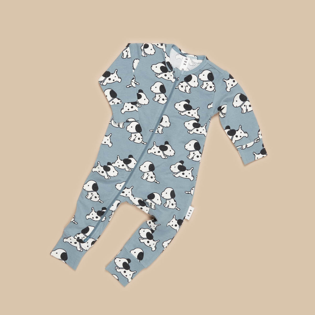 Cozy Pups Romper with Contrast Sleeves