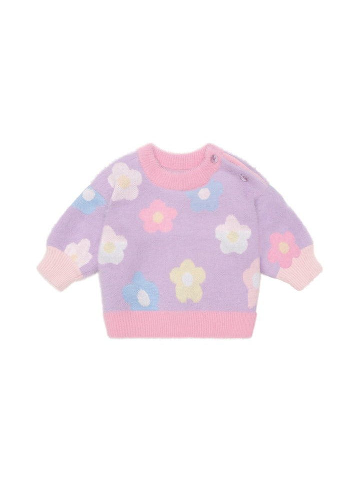 Raspberry Daisy Knit Jumper
