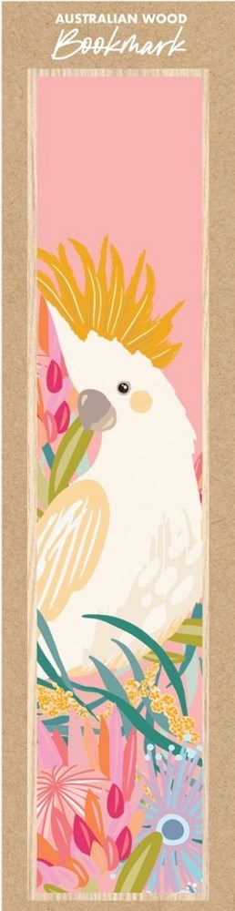 Aero Images: Cockatoo on Pink Wooden Bookmark