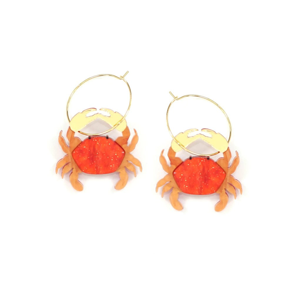 Huniy Earrings Shelly Crab Hoops Monsterthreads