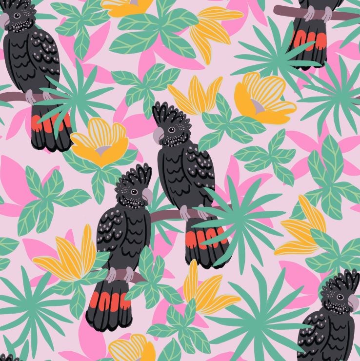 Ceramic Coaster Black Cockatoo Monsterthreads