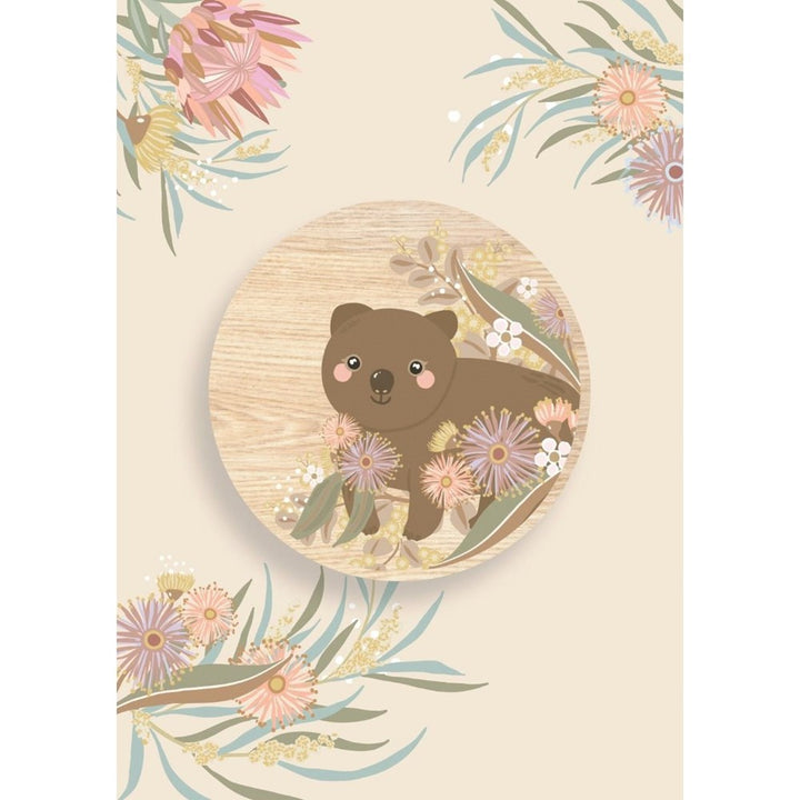 Aero Images: Wooden Magnet Greeting Card Wombat