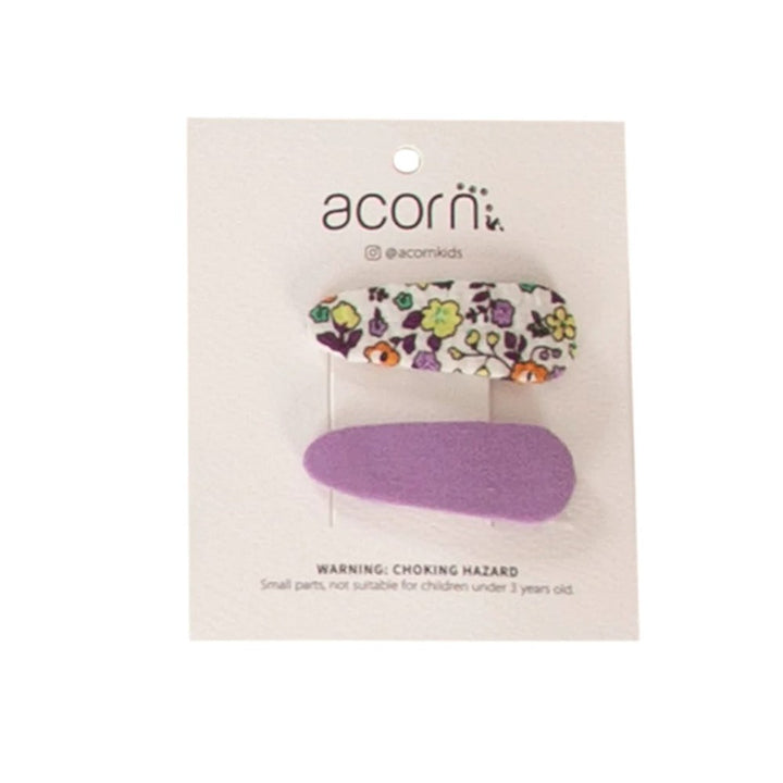 Acorn Kids: Floral Hair Clip Purple