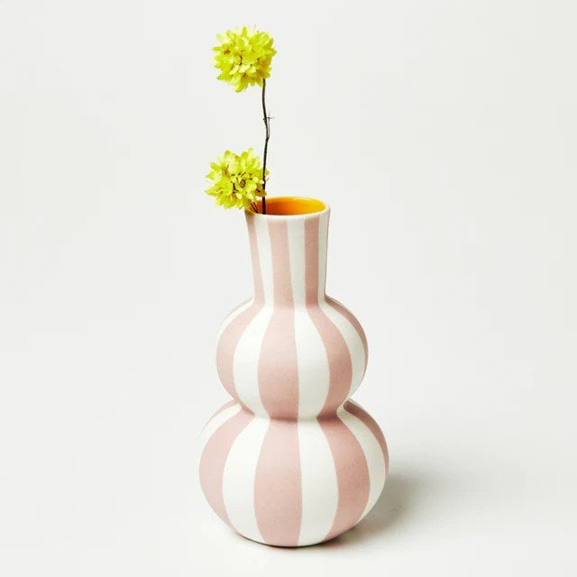 Jones & Co:  Happy Vase Pink Stripe