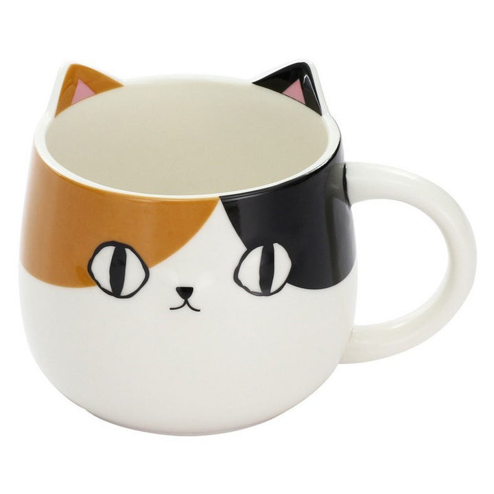 Ceramic-ai: Calico Cat Face Mug