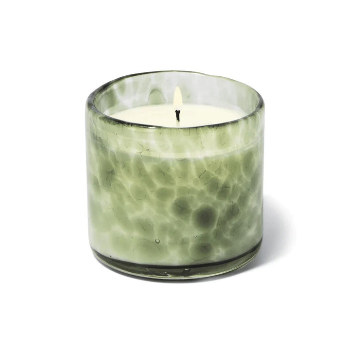 Paddywax: Luxe Candle 8oz. Green Bubble Glass Tabac & Pine