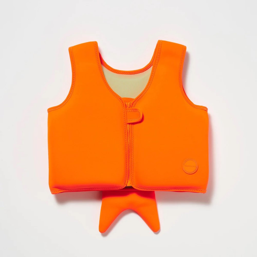 Sunnylife Swim Vest Sonny the Sea Creature Neon Orange 36Y