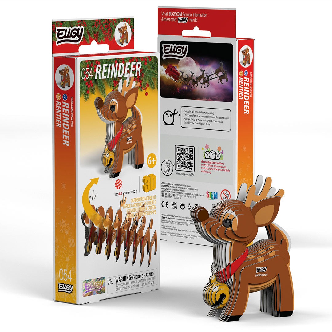 Eugy 3D Paper Model: Reindeer