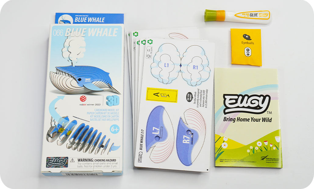 EUGY 3D Paper Puzzle - Blue Whale