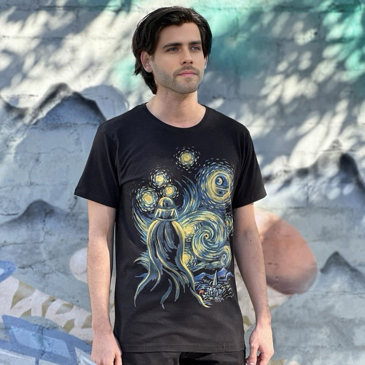 Starry Night Charcoal Mens Tee