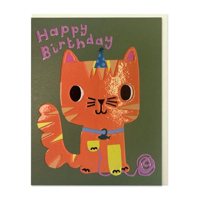 Raspberry Blossom: Happy Birthday Cat Card (Little Joys Collection)