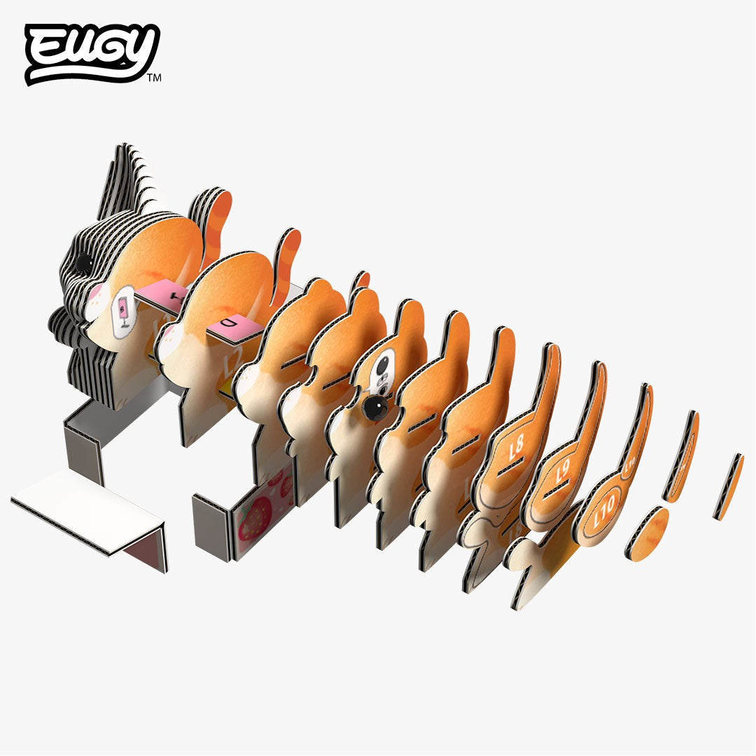Eugy 3D Paper Model: Cat - Pumpkin