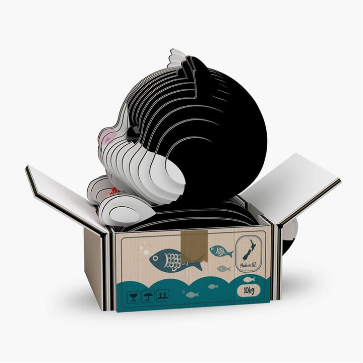 Eugy 3D Paper Model: Cat - Tuxedo