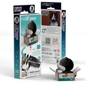 Eugy 3D Paper Model: Cat - Tuxedo