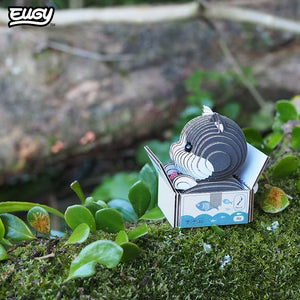 Eugy 3D Paper Model: Cat - Tuxedo