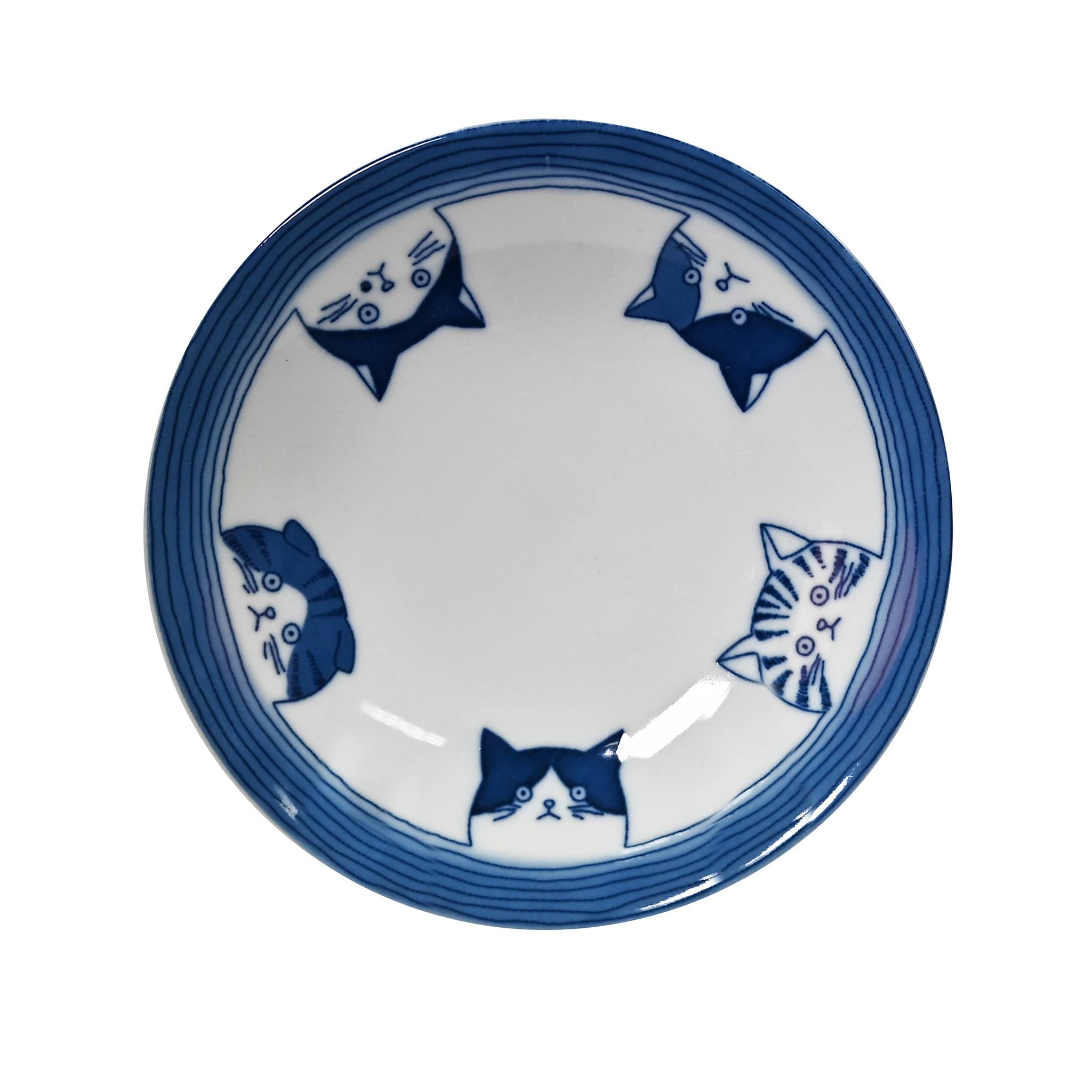 Shichita Ceramic Cat Plate - Mixed Cats