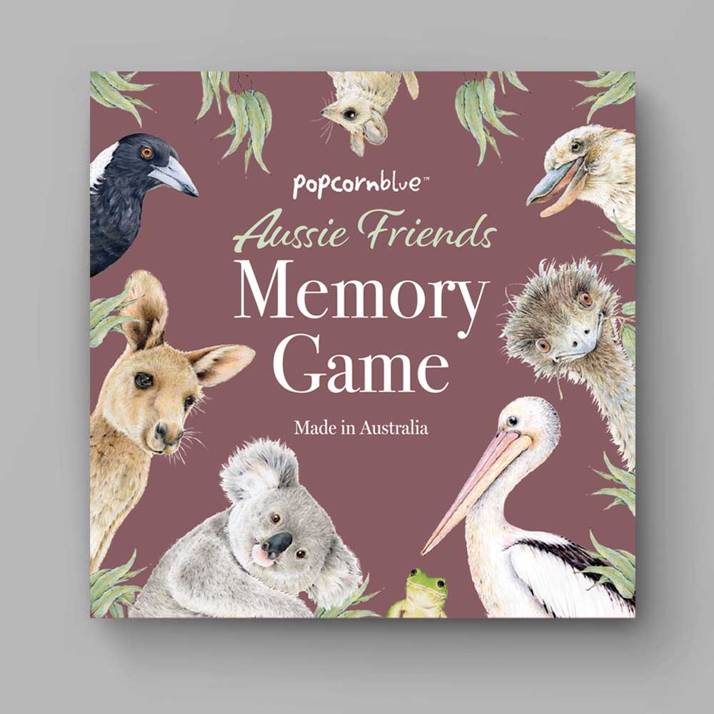 Popcorn Blue Aussie Friends Memory Game