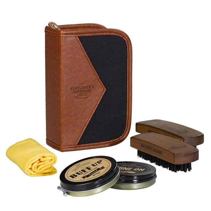 Gentlemen's Hardware: Charcoal Canvas Shoe Shine Kit