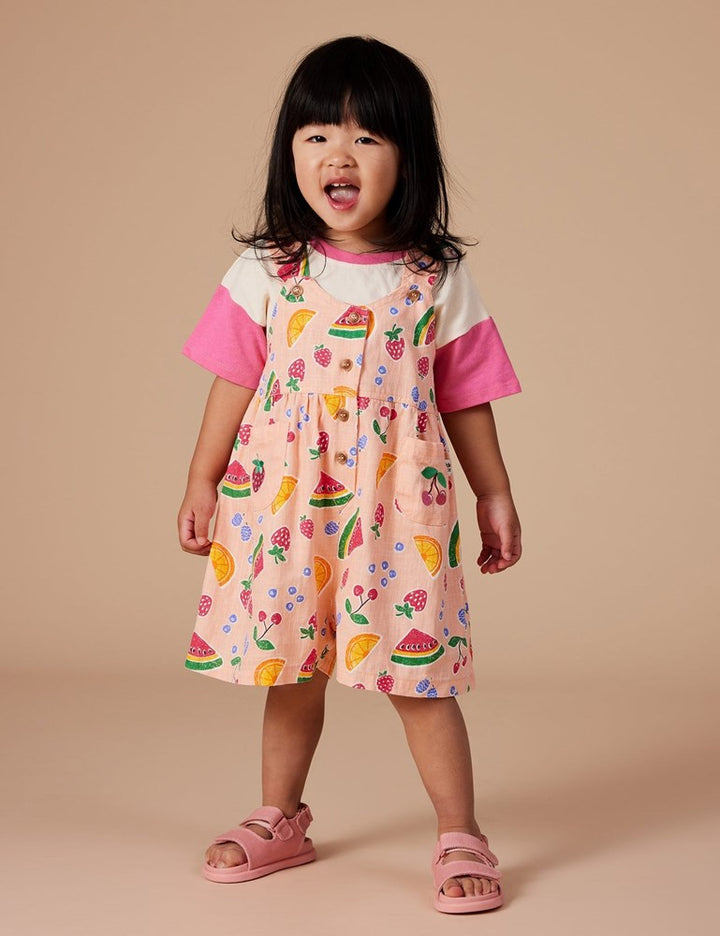 Goldie + Ace: Sara Linen Shortalls Fruit Salad