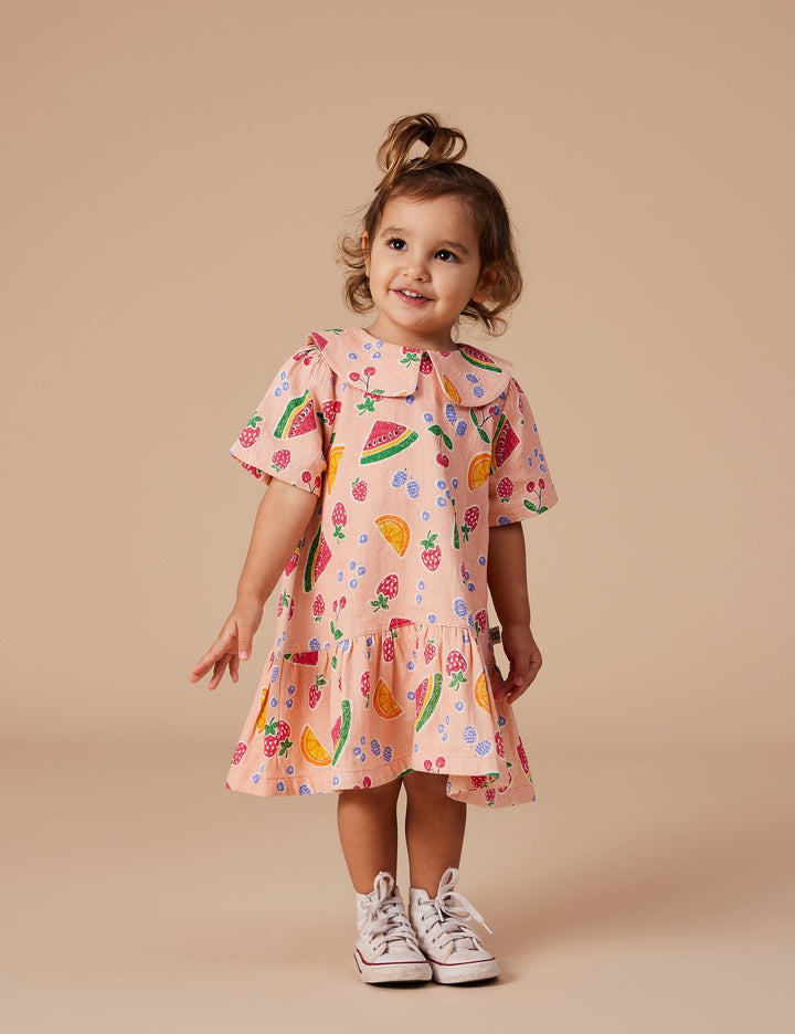 Goldie + Ace: Mila Drop Waist Linen Dress Fruit Salad