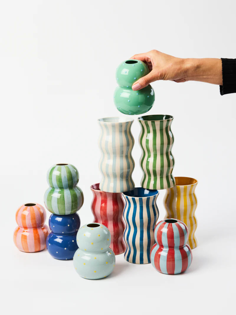 Jones & Co: Palma Red Pink Strip Vase