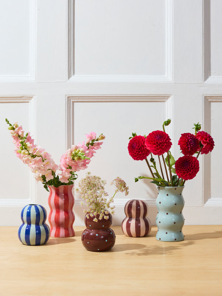 Jones & Co Vase - Tonal Blue Stripe