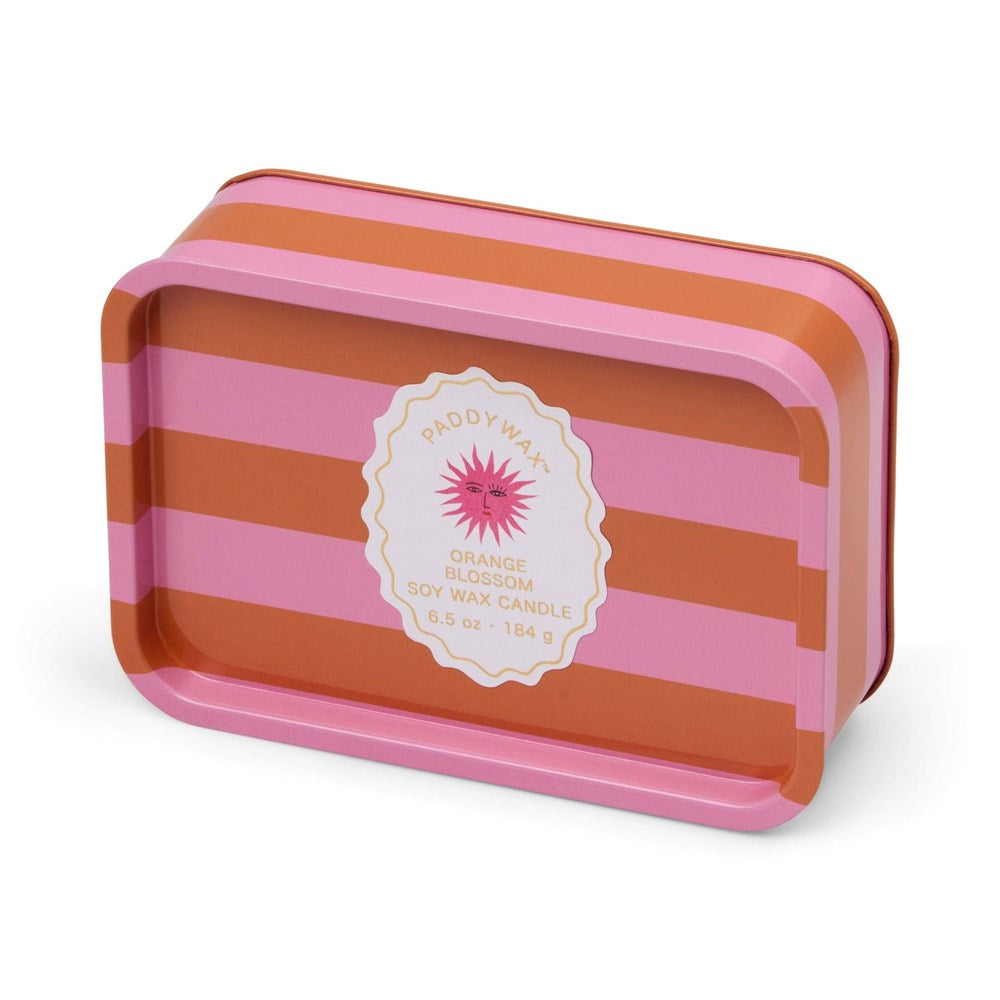 Paddywax: Adopo 6oz Printed Tin Candle - Sun - Orange Blossom