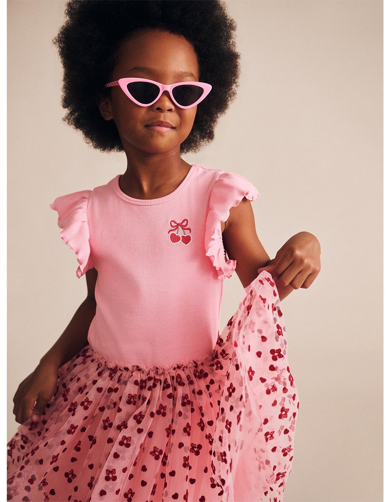 Huxbaby: Cherry Pie Rib Tulle Dress