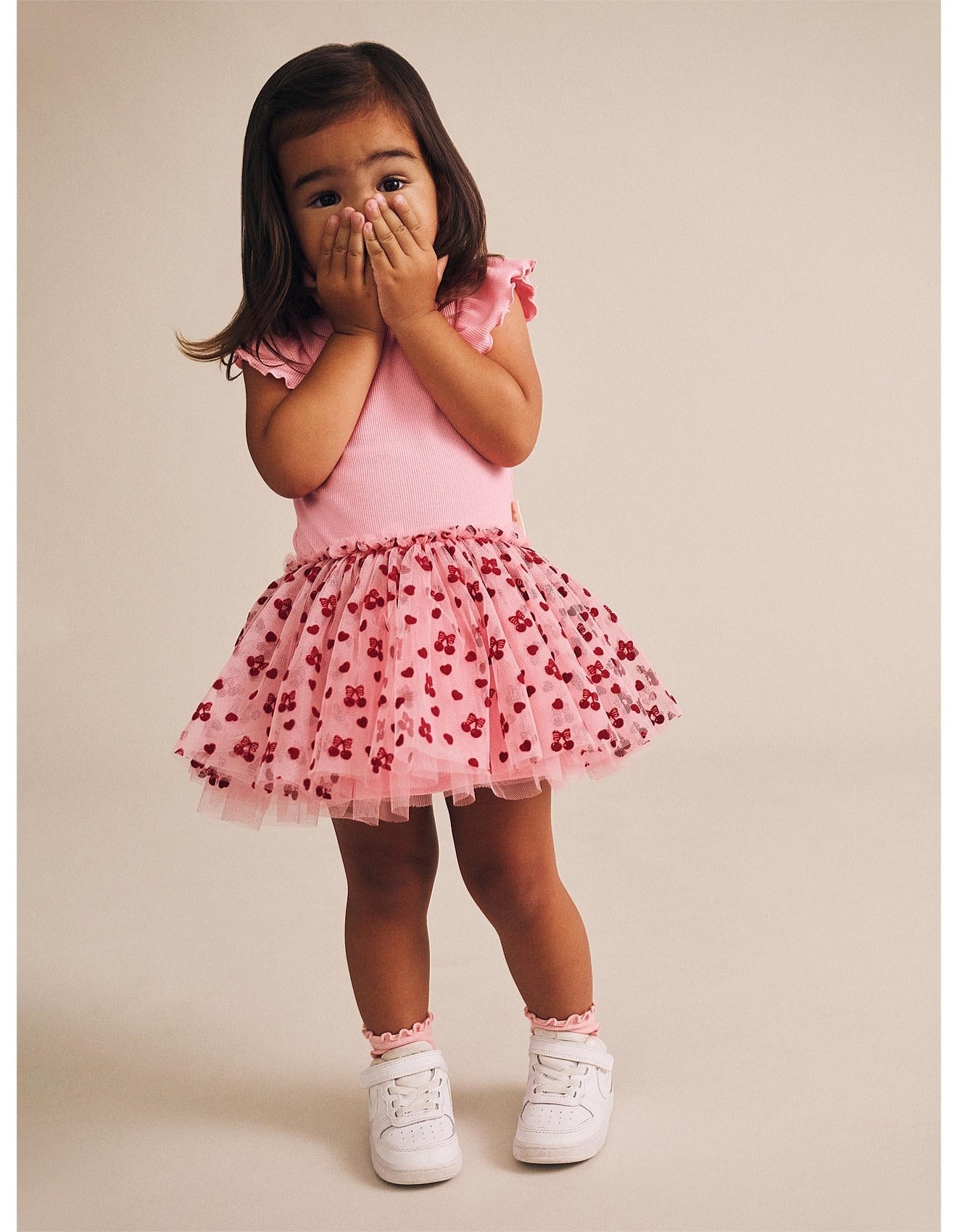 Huxbaby: Cherry Pie Rib Tulle Dress