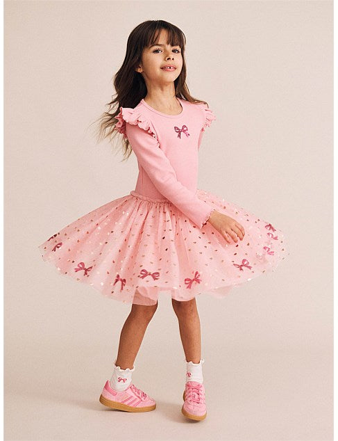 Huxbaby: Sequin Bow Tulle Dress