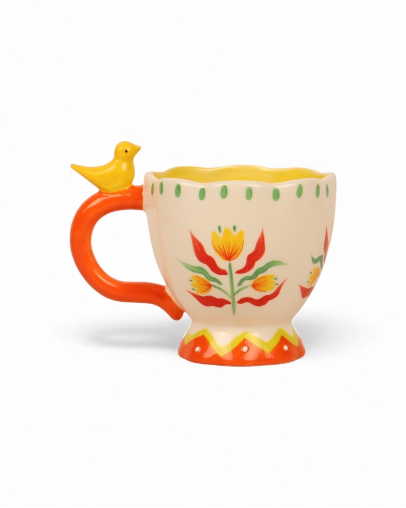 La La Land: Retro Folk Stoneware Hand Painted Mug