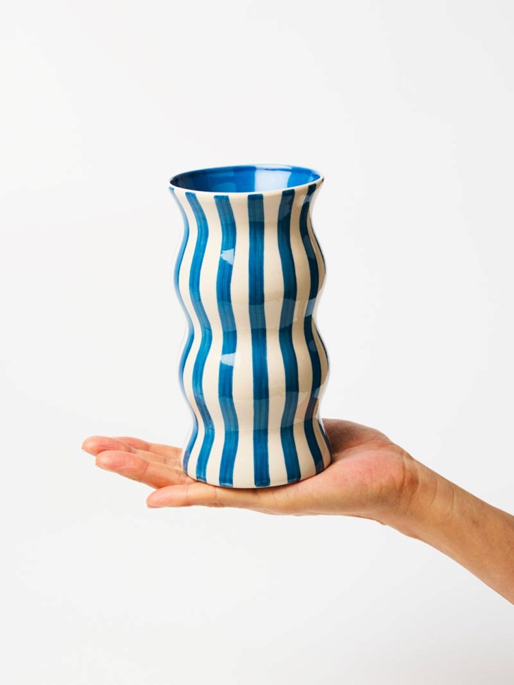 Jones & Co: Palma Navy Strip Vase