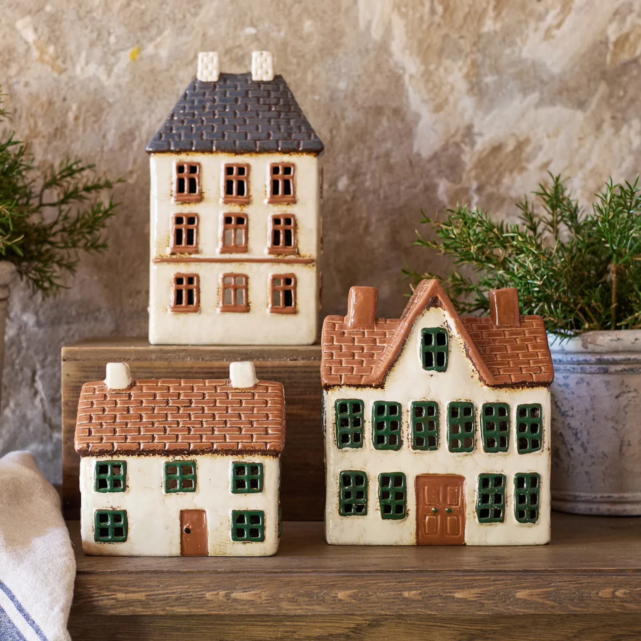 French Country Ceramic Tea Light House - Cotswolds Manor