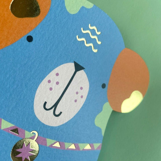 Raspberry Blossom: Happy Birthday Dog Card - Brightside