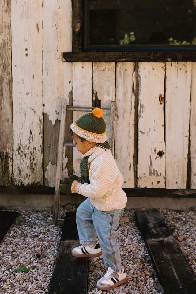 Acorn kids: Teddy Beanie Khaki and Gold