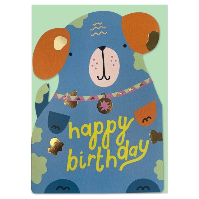 Raspberry Blossom: Happy Birthday Dog Card - Brightside