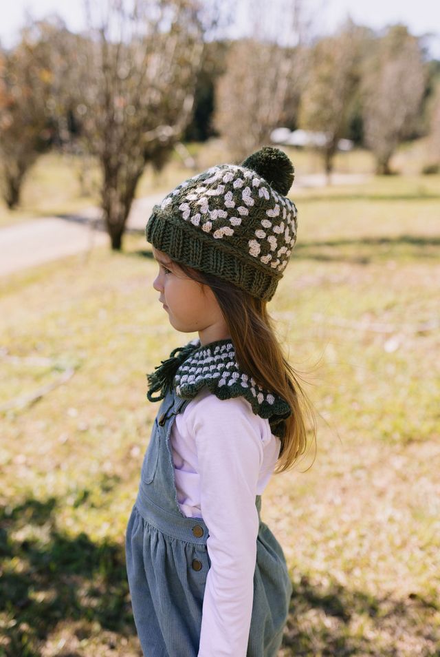 Acorn kids: Boho Beanie Khaki & Cream