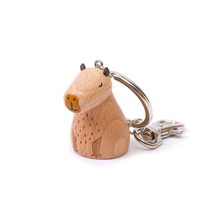 Wooderful Life: Wooden Keychain Capybara