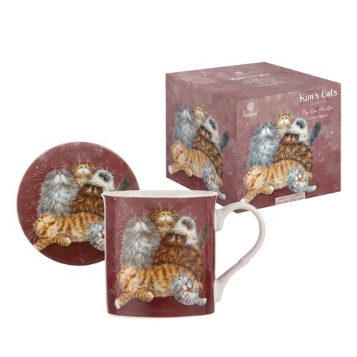 Ashdene Kim's Cats Friends Family Mug & Coaster Set