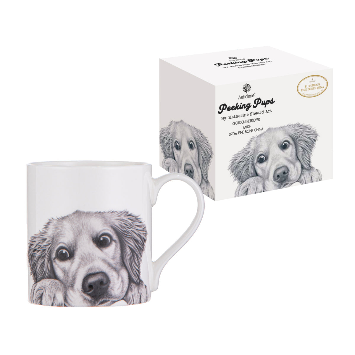 Ashdene Peeking Pups Golden Retriever Mug