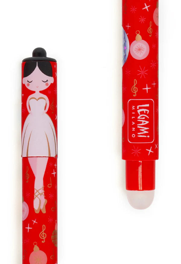 Legami: Set of 3 Erasable Gel Pen - Nutcracker, Ballerina & Mouse - Christmas