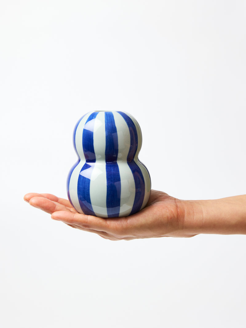 Jones & Co Vase - Tonal Blue Stripe