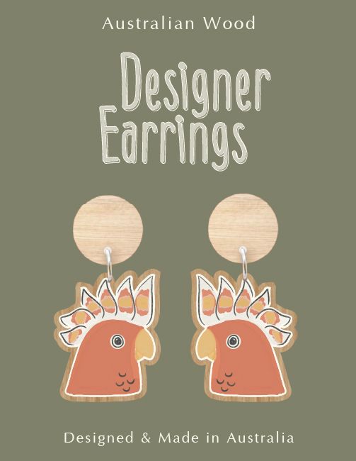 Orange Cockatoo Earrings