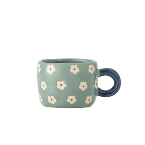 Bloomingville Nini Stoneware Cup - White Flowers