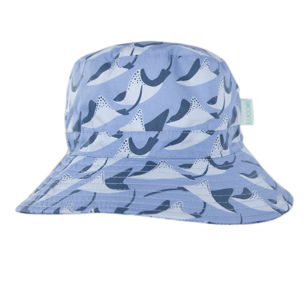 Acorn Kids: Stingray Wide Brim Bucket Hat Blue