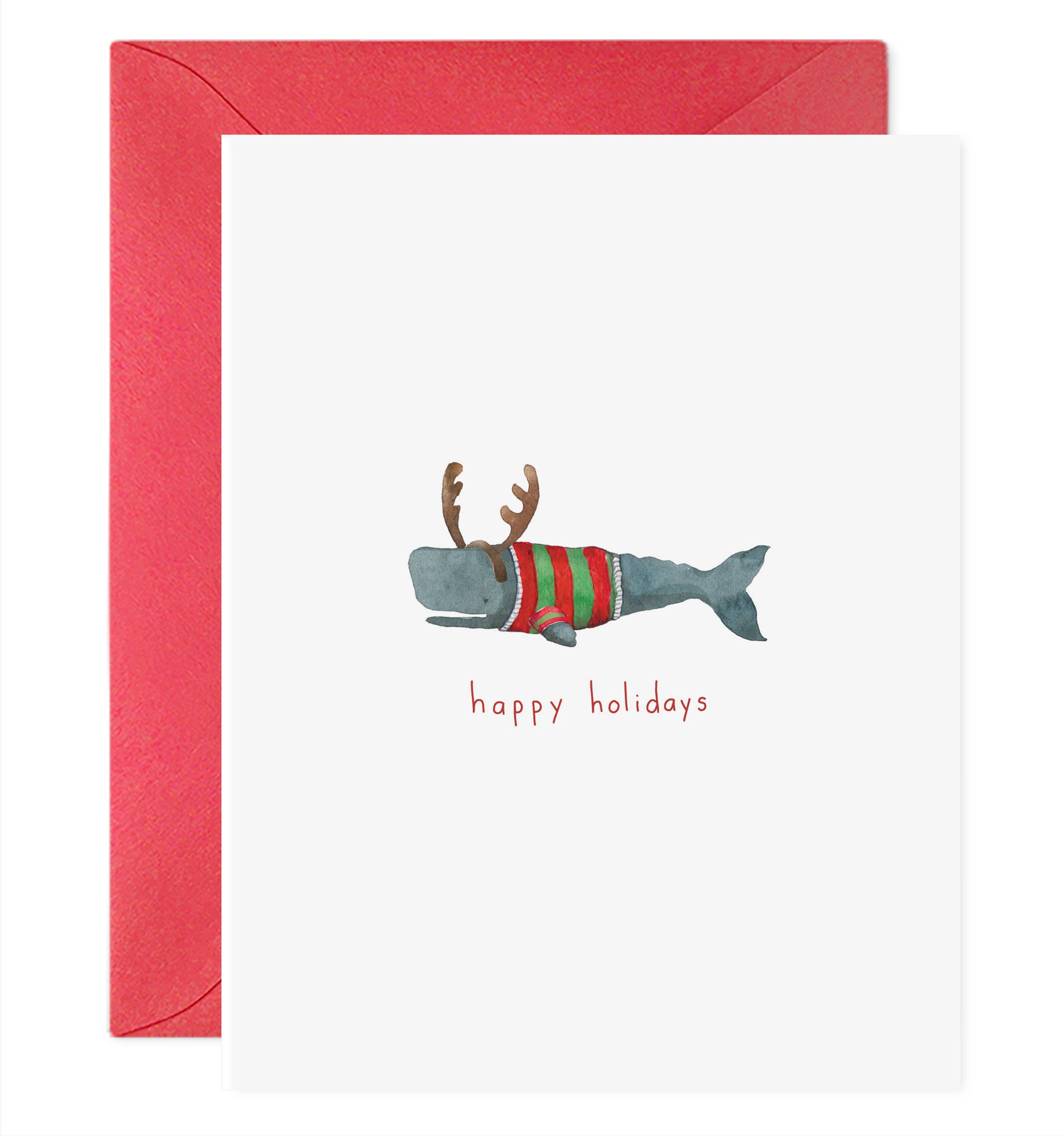 E. Frances Paper Greeting Card - Christmas Whale