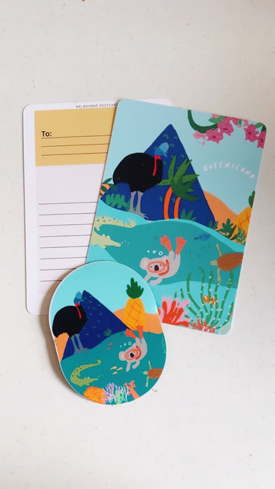 Postcard & Magnet Gift Set Queensland