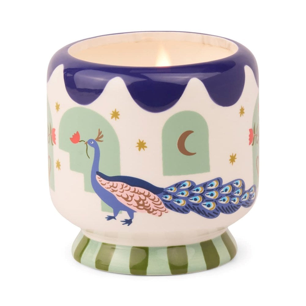 Paddywax: A Dopo 8oz Peacock Ceramic Candle - Misted Lime
