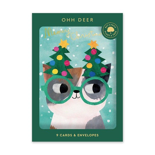 Christmas Card Pack of 9 (3 designs) Cats In Hats